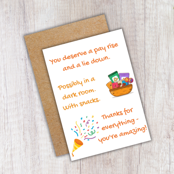 Teacher Payrise card 4 Pay Rise and a Lie Down – Funny Thank You Teacher Card