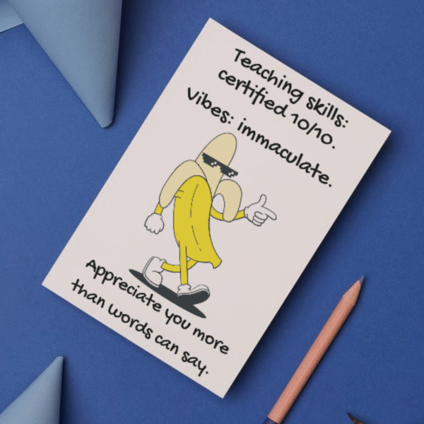 Teacher Vibes Card 2 Certified 10/10 – Funny Thank You Card for Teachers with Immaculate Vibes
