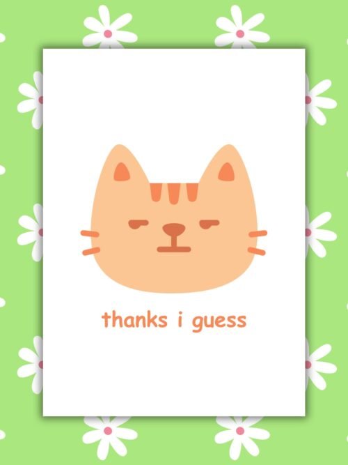 Thanks I guess card 1 Funny Snarky Thanks I Guess Card β Quirky Thank You Card