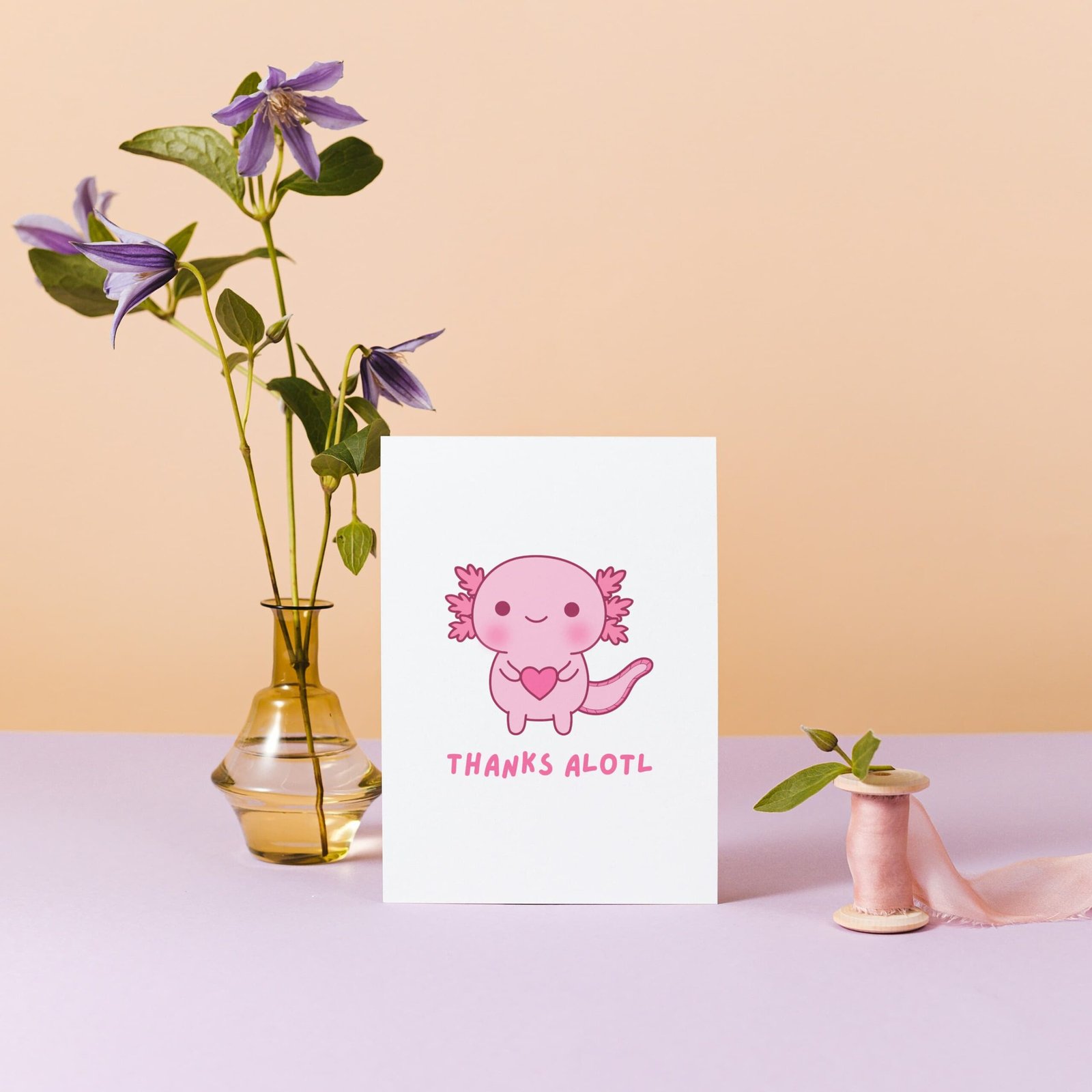 Thanks Alotl Axolotl Card – Adorable Thank You Card - Image 2