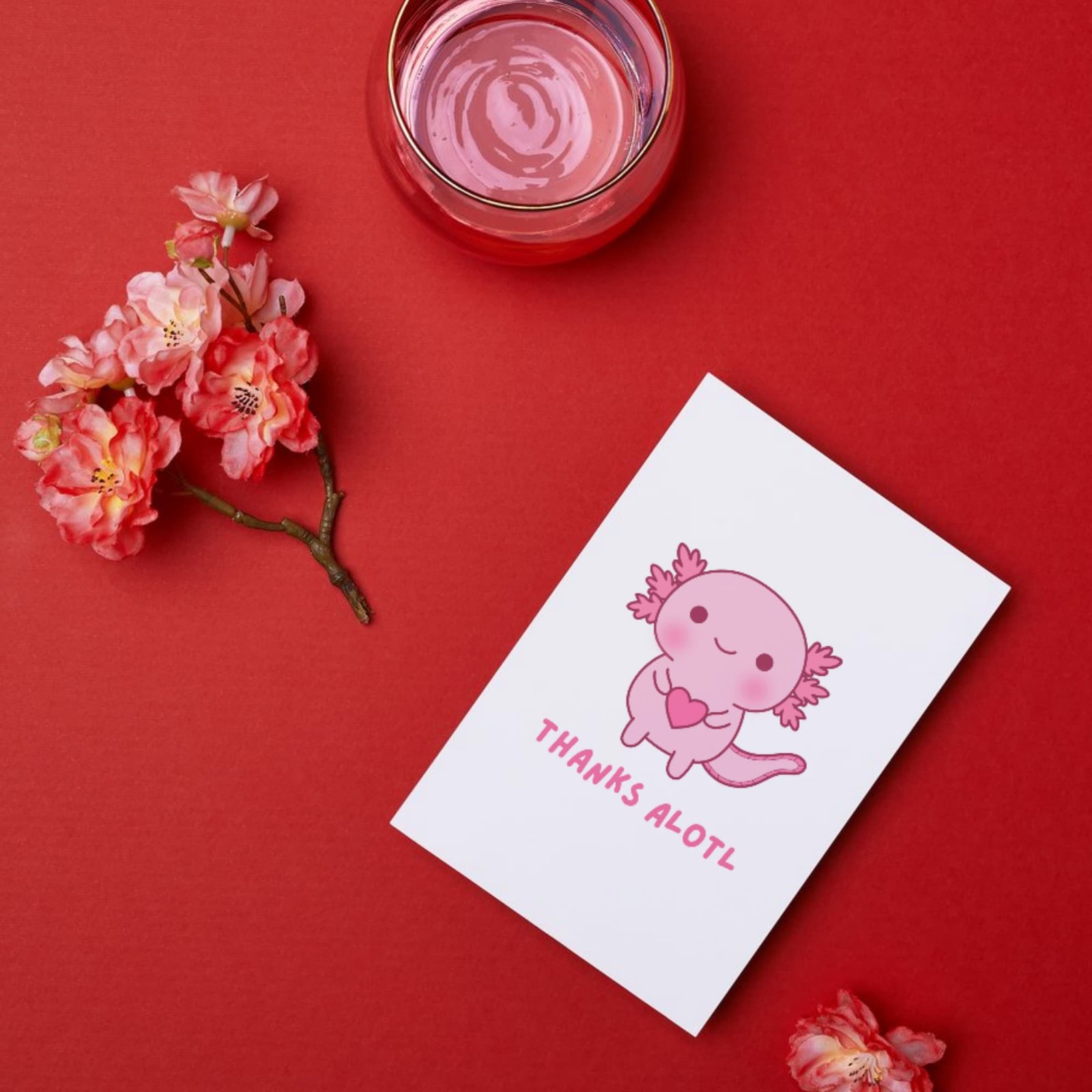 Thanks Alotl Axolotl Card – Adorable Thank You Card - Image 4