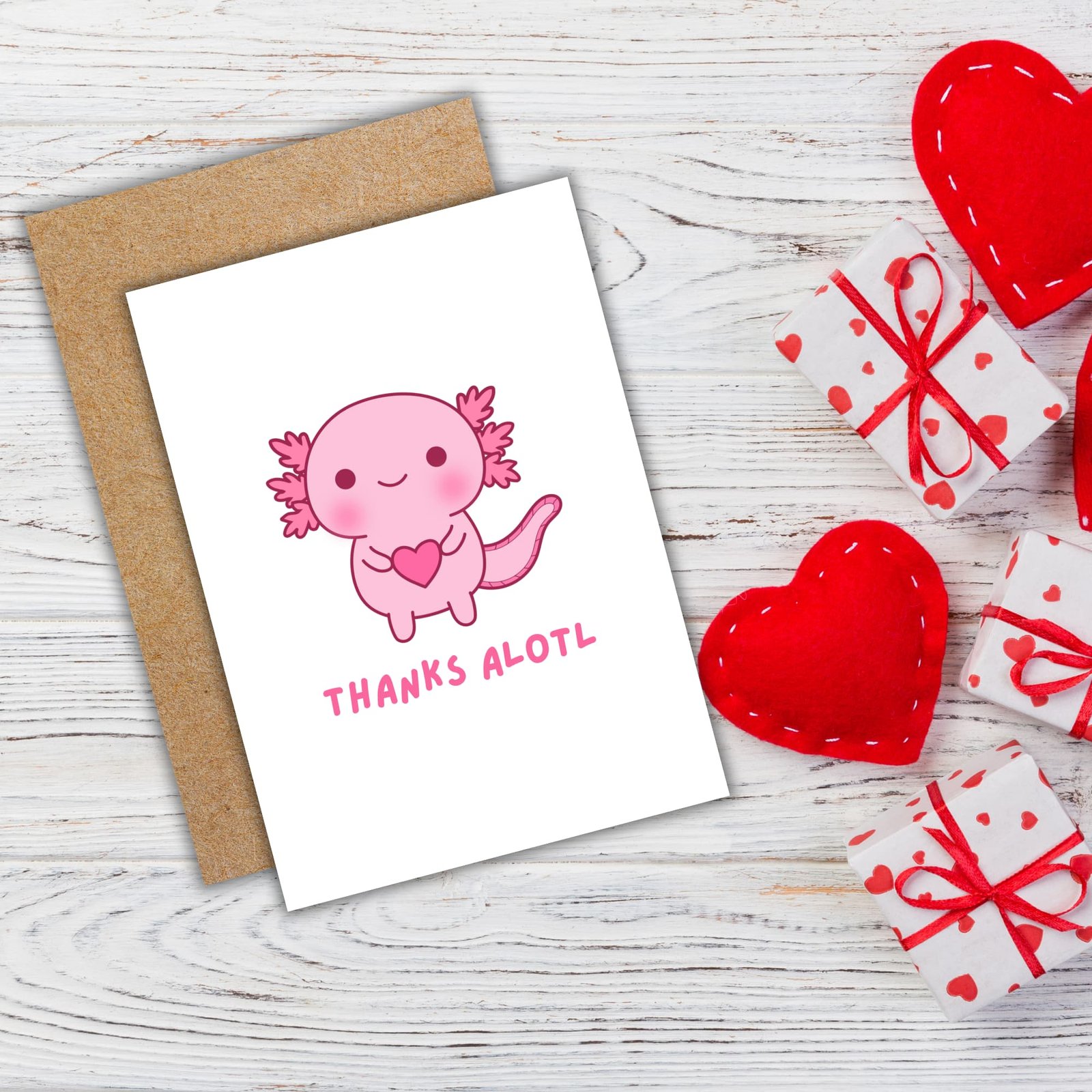 Thanks Alotl Axolotl Card – Adorable Thank You Card - Image 3
