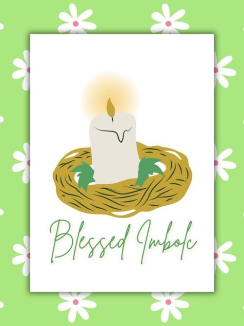 Imbolc 1 Blessed Imbolc β Seasonal Candle Card for the Turning of the Year