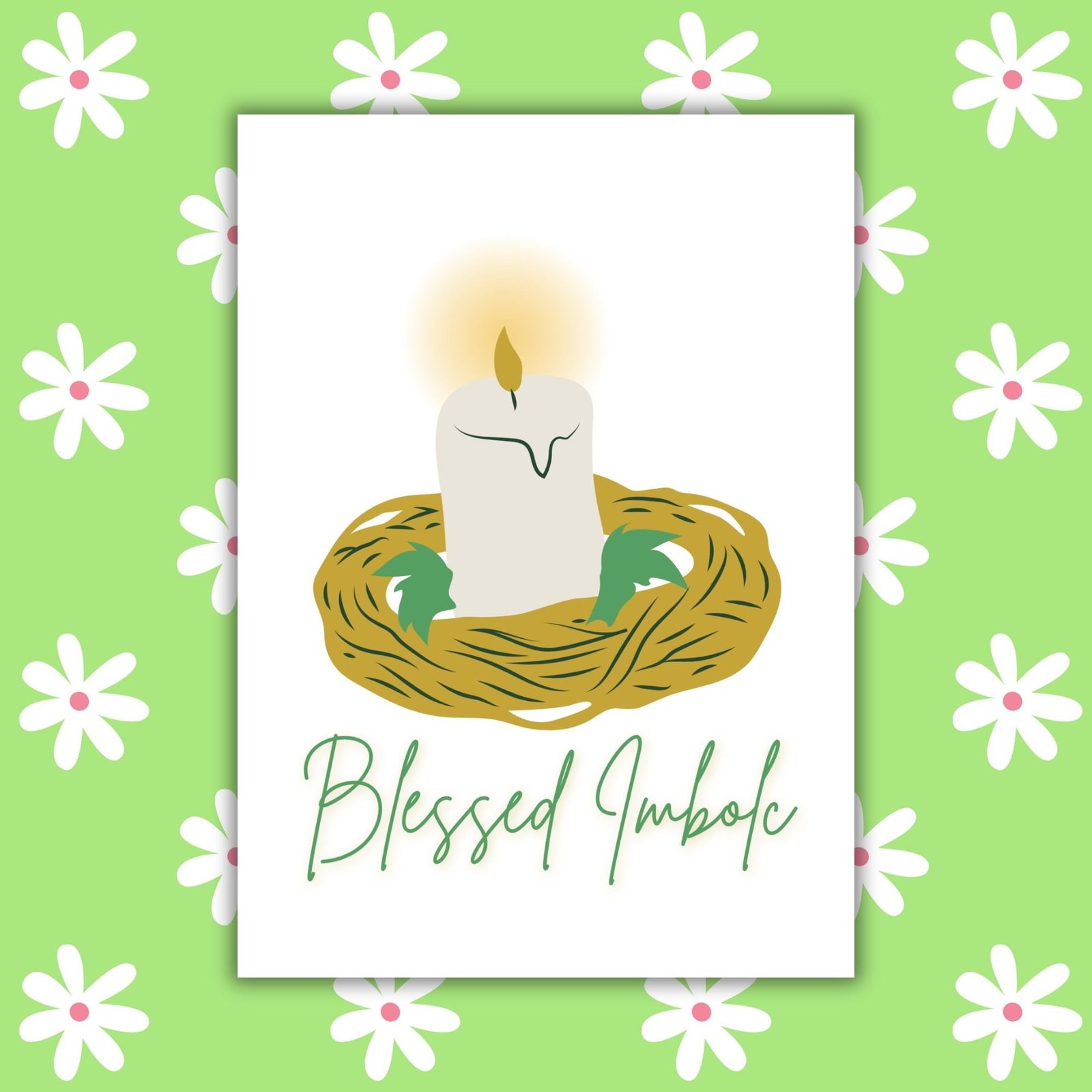 Blessed Imbolc – Seasonal Candle Card for the Turning of the Year