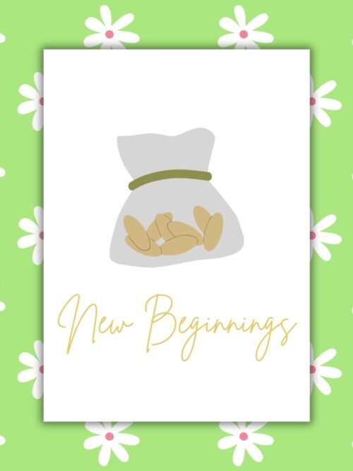 New Beginnings Seed Imbolc Card New Beginnings β Seed Bag Imbolc Greeting Card