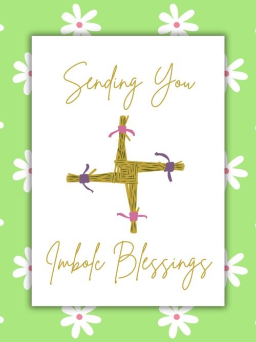 Sending You Imbolc Blessings – Brigid’s Cross Greeting Card