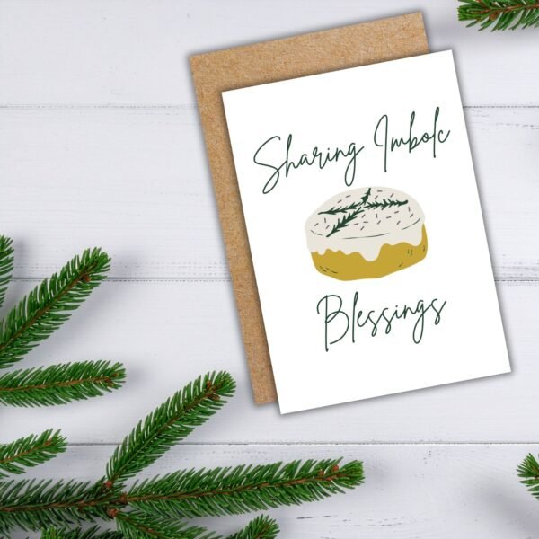 Sharing Imbolc Blessings – Brigid Cake Greeting Card
