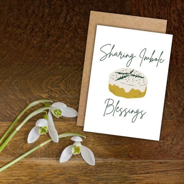 Sharing Imbolc Blessings – Brigid Cake Greeting Card