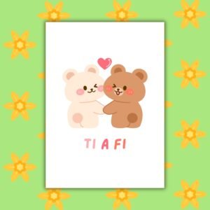 Ti a Fi – Welsh Love Card (Bears Design)