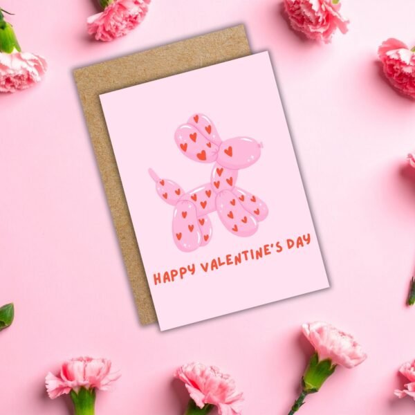 Happy Valentine’s Day – Balloon Dog Valentine’s Card