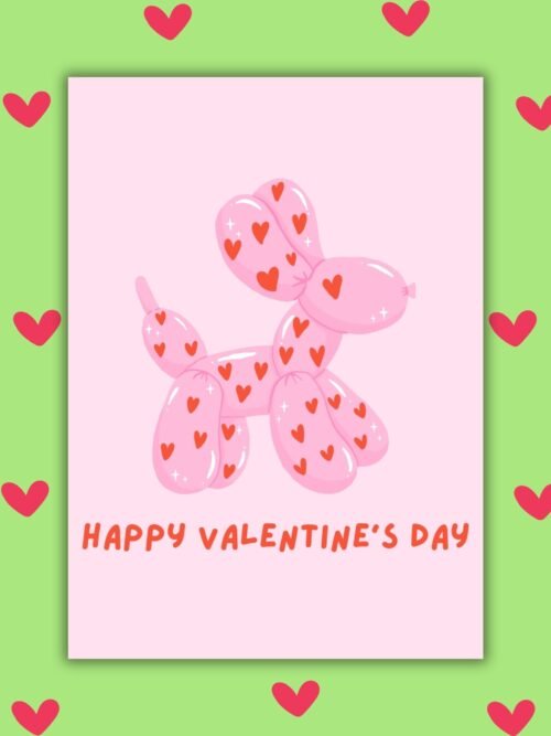 Balloon dog Happy Valentine’s Day – Balloon Dog Valentine’s Card