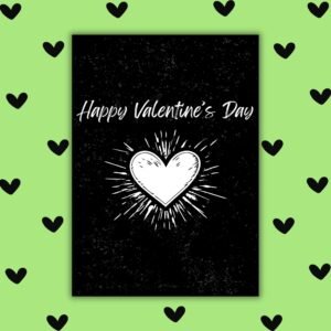 Happy Valentine’s Day – Minimalist Black & White Valentine’s Card | Modern Edgy Love Card