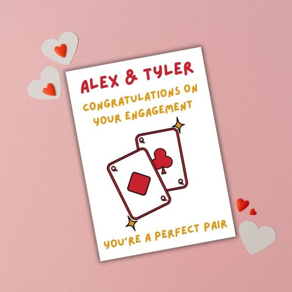 Engagement perfect pair kings (1) You Make a Perfect Pair Personalised Engagement Card – Two Kings Design