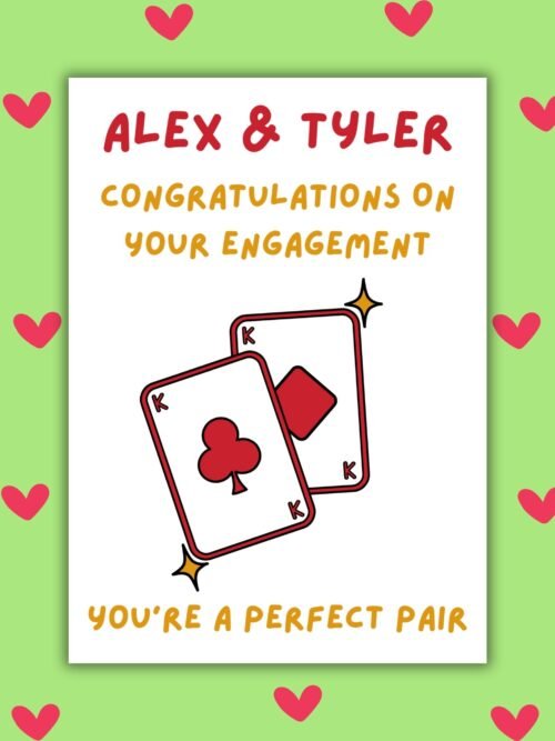 Engagement perfect pair kings You Make a Perfect Pair Personalised Engagement Card – Two Kings Design