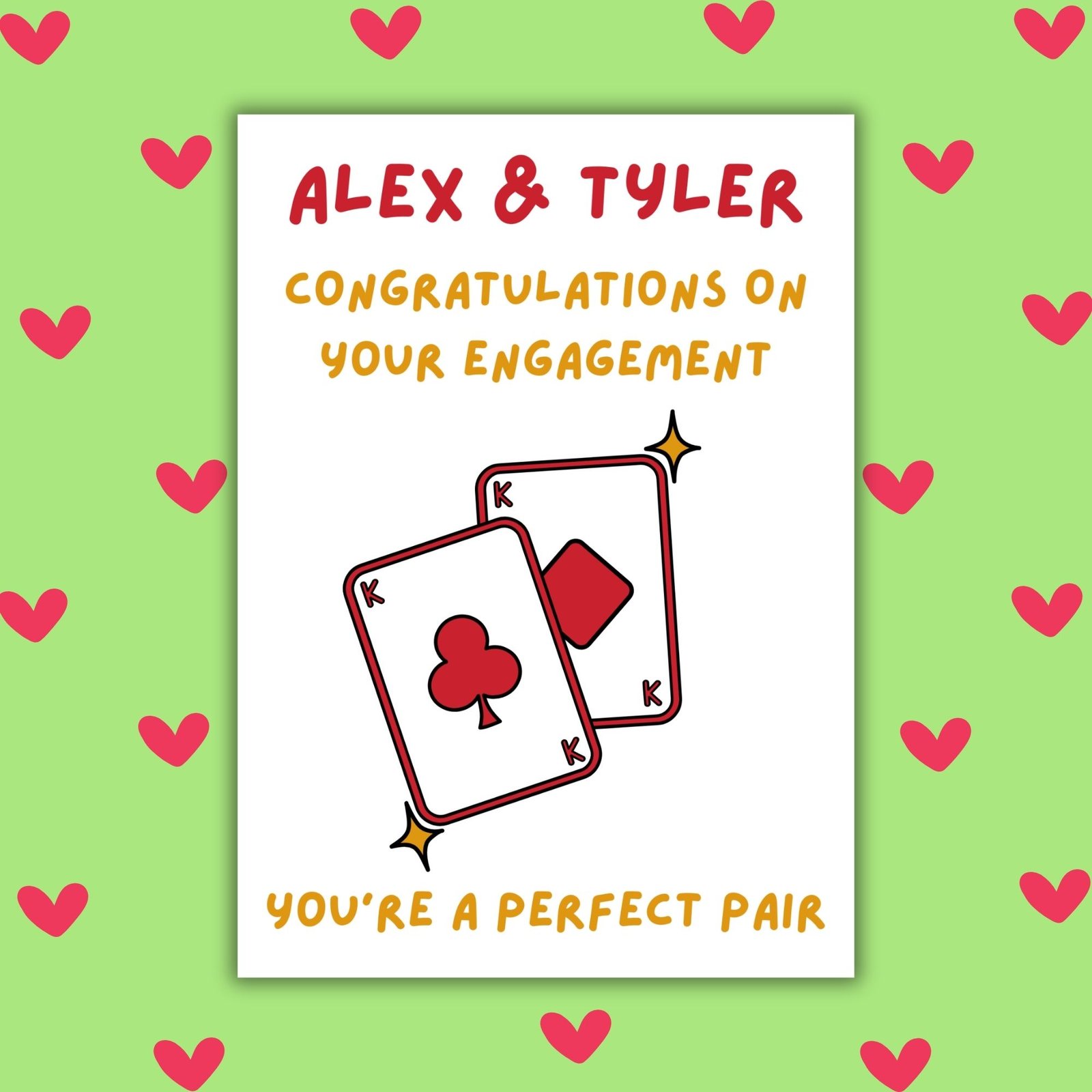 You Make a Perfect Pair Personalised Engagement Card – Two Kings Design