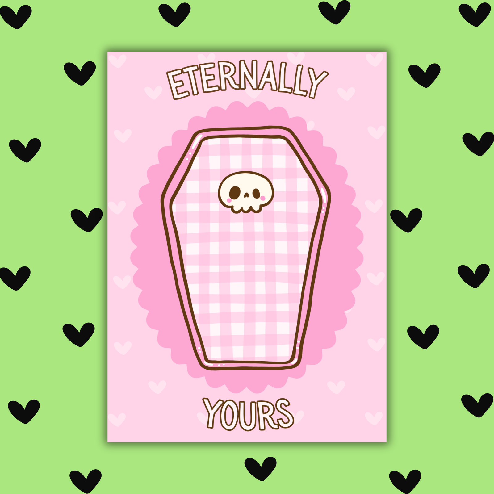 Eternally Yours – Cute Gothic Valentine’s Card with Coffin