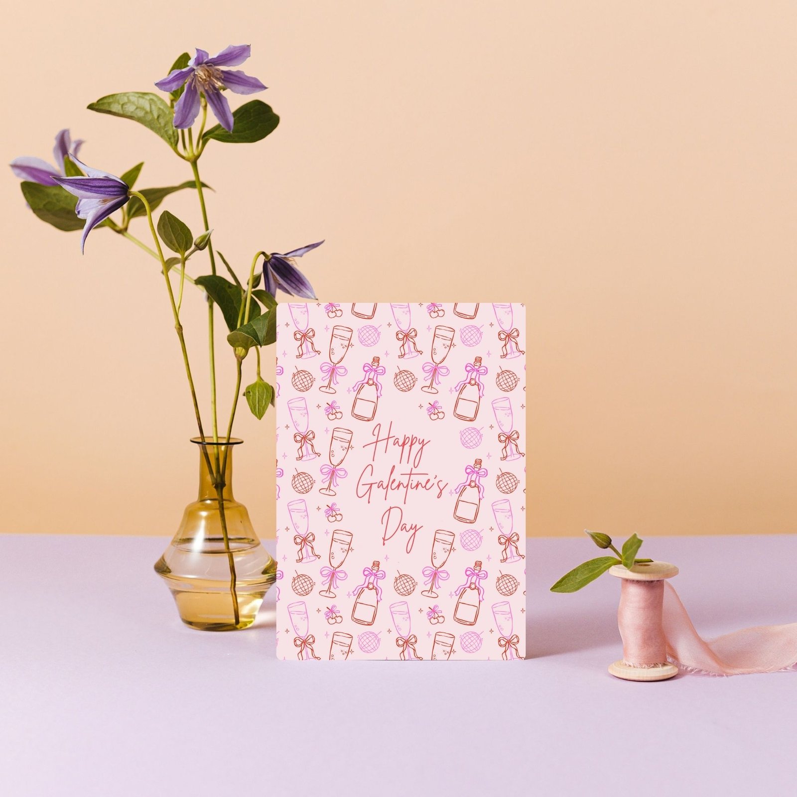 Happy Galentine’s Day Card– Champagne & Disco Vibes 🥂✨ - Image 2