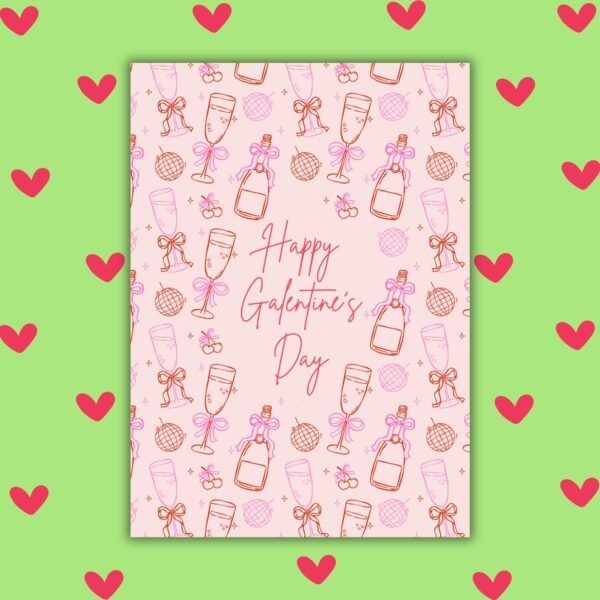 Galentine's Card Happy Galentine’s Day Card– Champagne & Disco Vibes 🥂✨