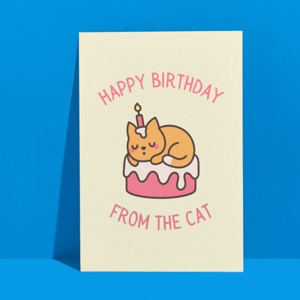 HBD Cat (2) Happy Birthday From The Cat Card
