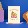 HBD Cat (4) Happy Birthday From The Cat Card