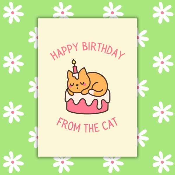 HBD Cat Happy Birthday From The Cat Card