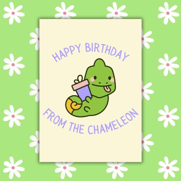 HBD Chameleon Happy Birthday From The Chameleon Card