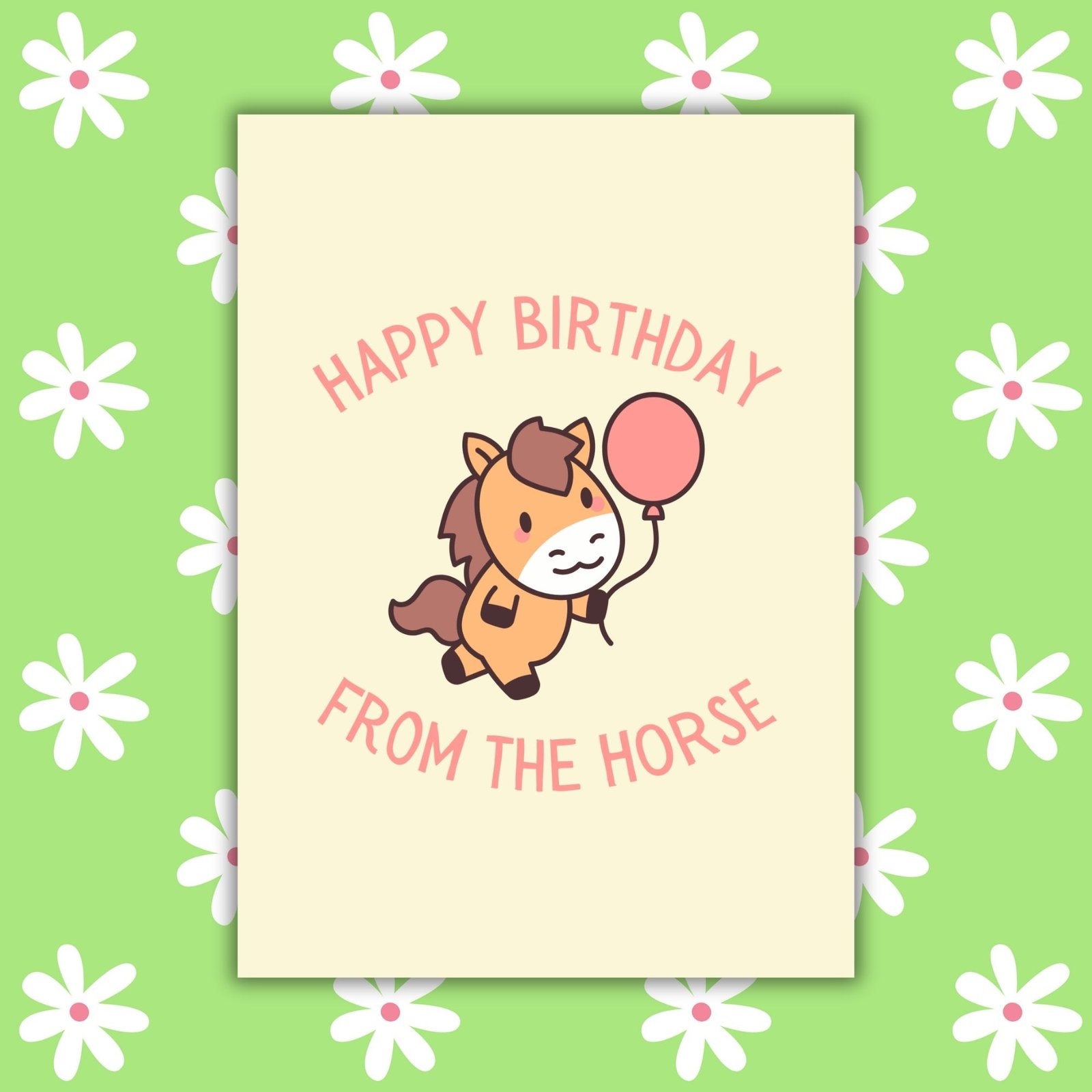 Happy Birthday From The Horse Card