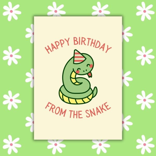HBD Snake Happy Birthday From The Snake Card