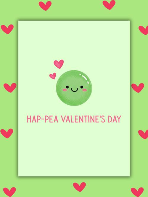 Hap pea valentines Hap-Pea Valentine’s Day – Funny Cute Valentine’s Card