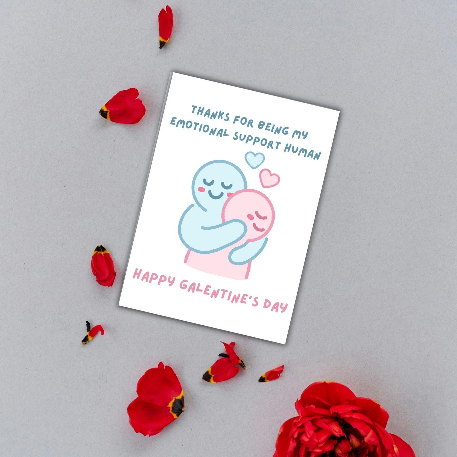 Thanks For Being My Emotional Support Human – Galentine’s Day Card 💖 - Image 2