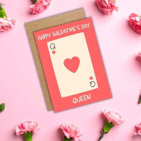 Happy Galentine’s Day Queen – Playing Card Galentine’s Card ♠️💖