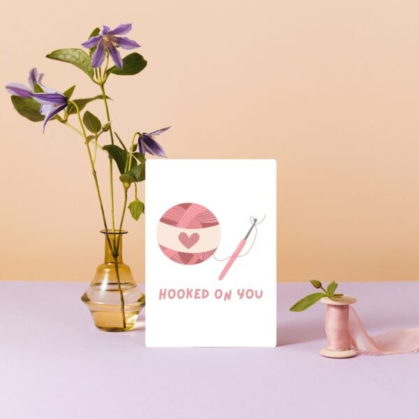 Hooked On You – Cute Valentine’s Card with Yarn & Crochet Hook