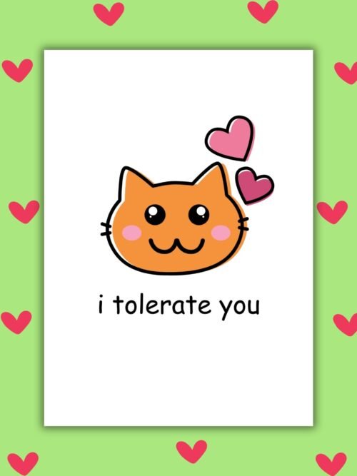I tolerate you card I Tolerate You – Funny Valentine’s Card