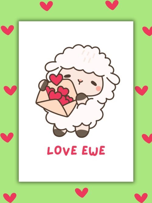 Love ewe card Love Ewe β Cute Valentineβs Card