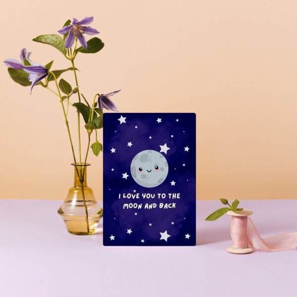 Love you to the moon card (3) I Love You to the Moon and Back – Valentine Love Card