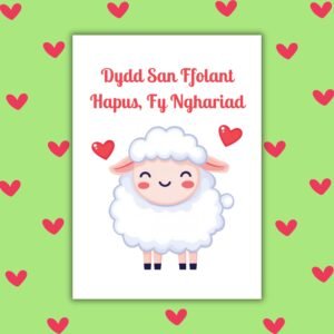 Dydd San Ffolant Hapus, Fy Nghariad – Welsh Language Valentine’s Card