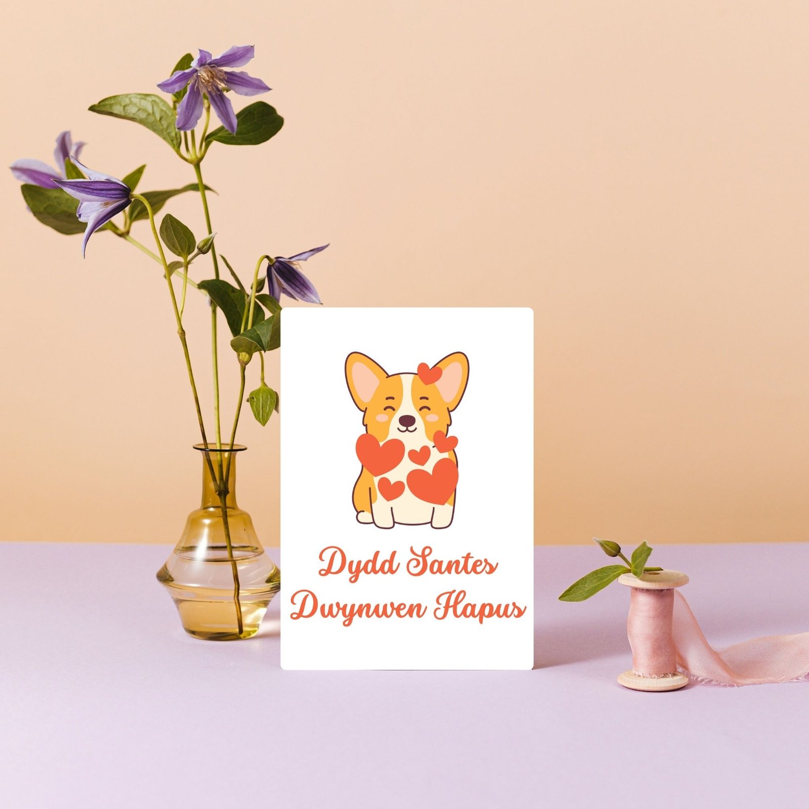 Dydd Santes Dwynwen Hapus – Welsh St Dwynwen’s Day Card - Image 2