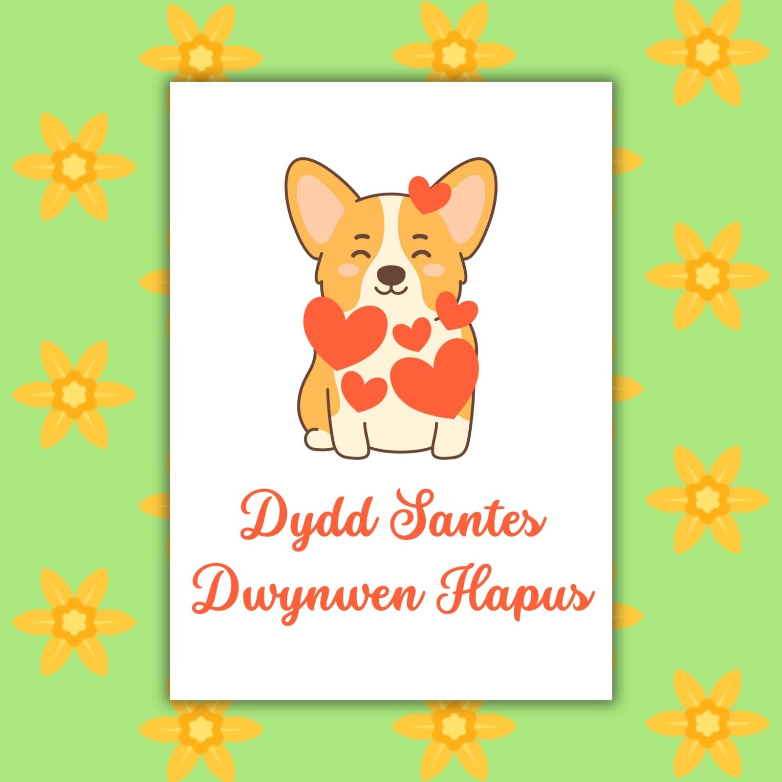Dydd Santes Dwynwen Hapus – Welsh St Dwynwen’s Day Card
