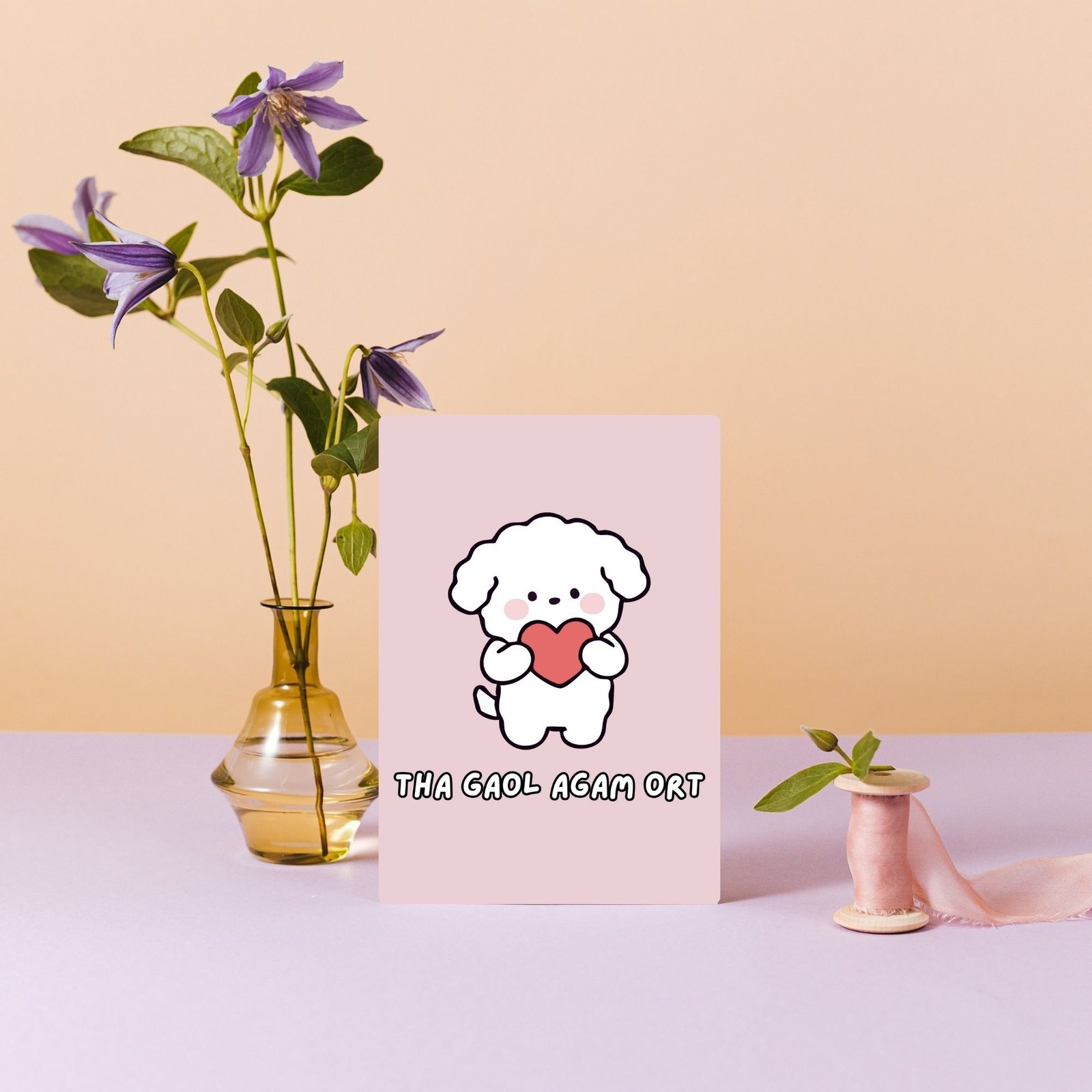 Tha Gaol Agam Ort – Scottish Gaelic Language Valentine Card - Image 4