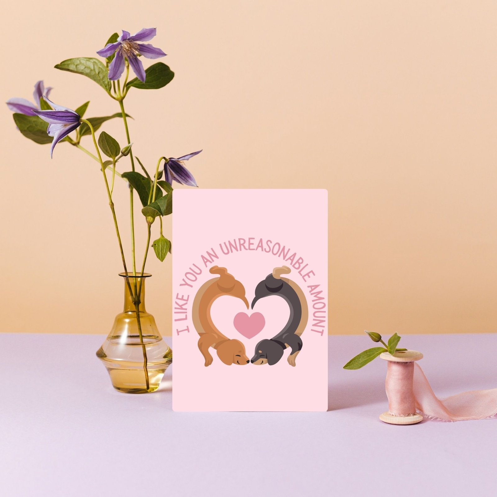 I Like You An Unreasonable Amount – Funny Valentine’s Day Card | Sausage Dog Love Card - Image 4