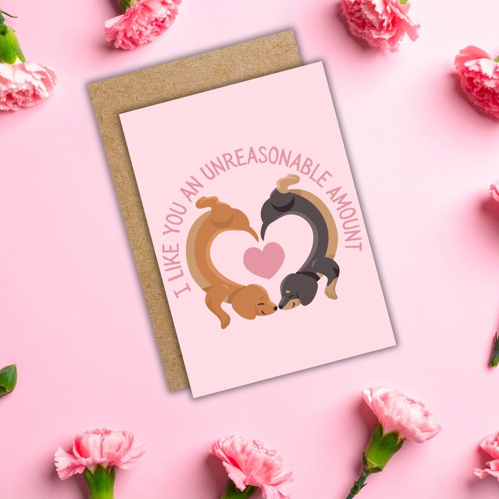 I Like You An Unreasonable Amount – Funny Valentine’s Day Card | Sausage Dog Love Card - Image 5