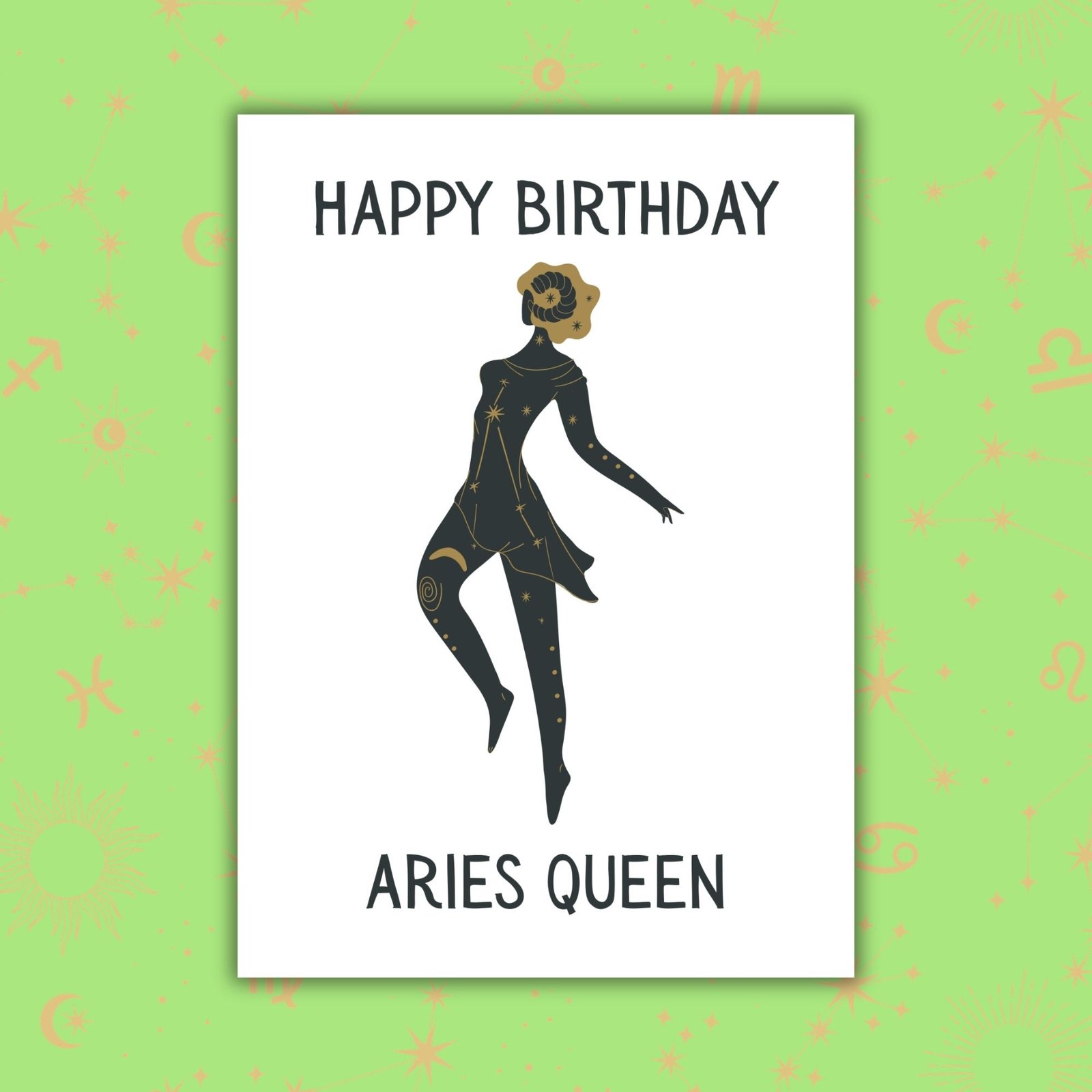 Happy Birthday Aries Queen – Zodiac Birthday Card