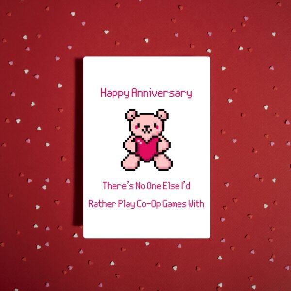 Happy Anniversary Card For Gamers – Bear Design