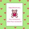 Happy Anniversary Card For Gamers – Bear Design