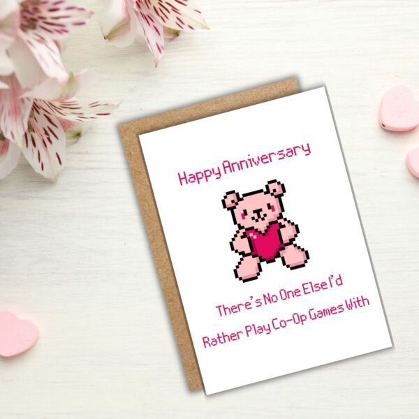 Happy Anniversary Card For Gamers – Bear Design