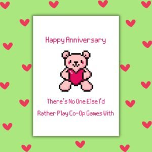 Happy Anniversary Card For Gamers โ Bear Design