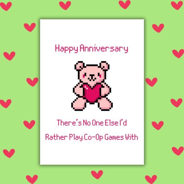 Happy Anniversary Card For Gamers – Bear Design