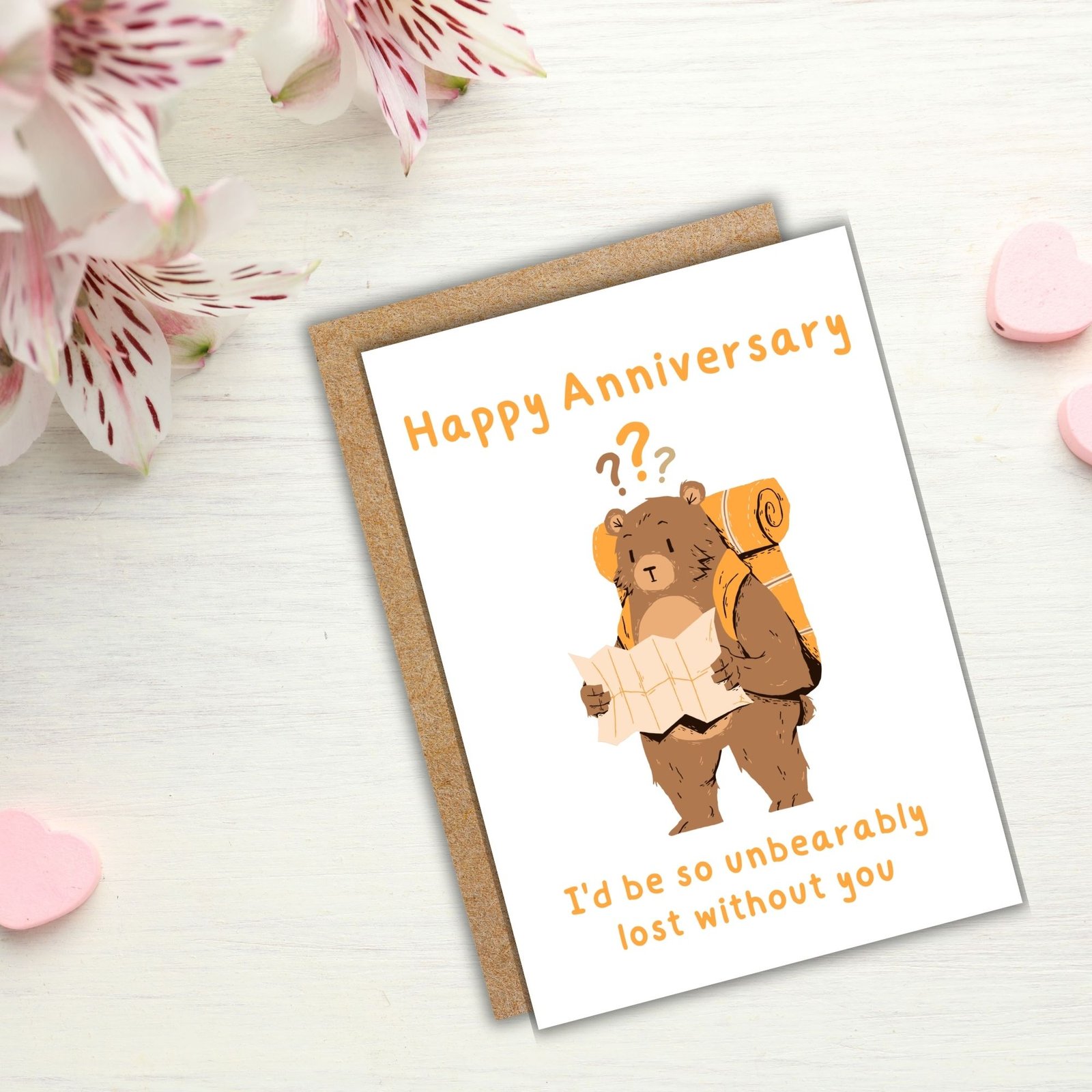 Happy Anniversary Card – Un-Bear-ably Lost Without You - Image 4