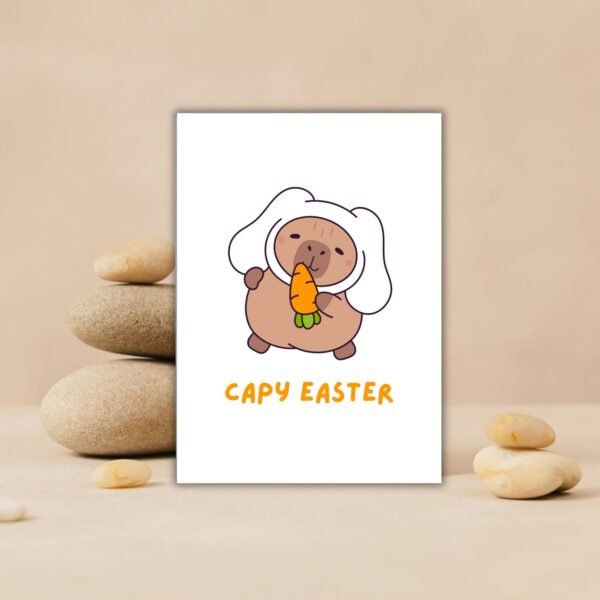 Capy Easter Bunny (3) Capy Easter – Cute Capybara Happy Easter Card