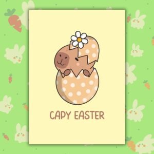 Capy Easter – Capybara Easter Egg Card